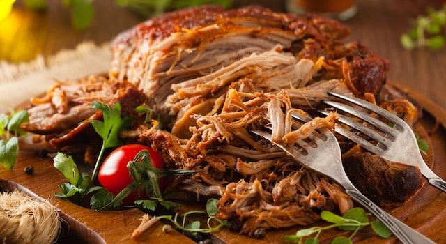 rotisserie pulled pork crackling