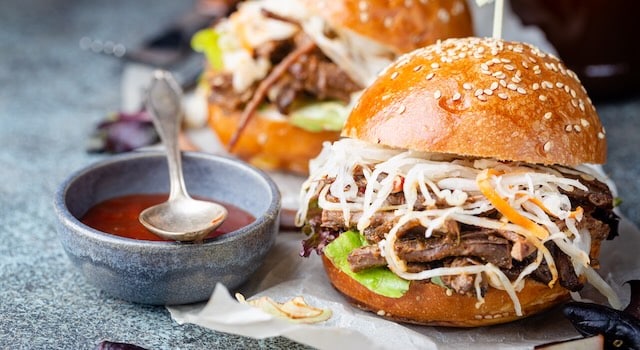 lamb and slaw slider